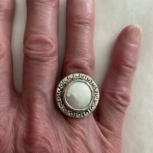 Sherry Tinsman Sterling Silver and mother of pearl ring